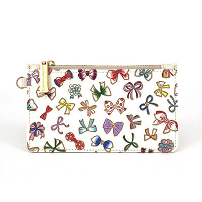 【文庫屋大関】すっきりカードケース　プチリボン【皮革工芸品】 ファッション小物 雑貨 フラグメントケース 小銭入れ付き 収納 スマート 日本製 りぼん 　お届け：発送可能時期より順次配送