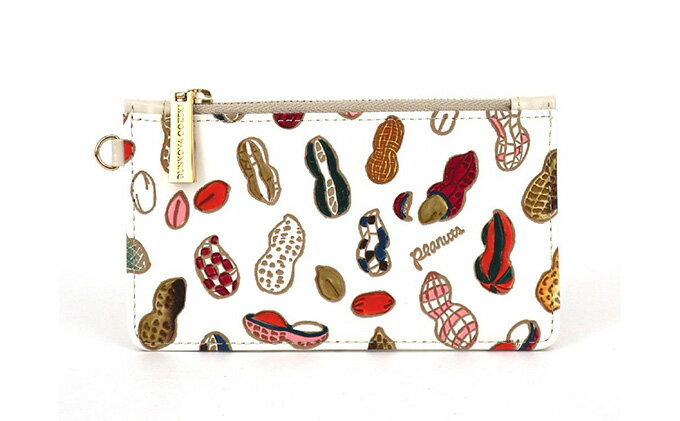 【ふるさと納税】【文庫屋大関】すっきりカードケース　ピーナッツ【皮革工芸品】 ファッション小物 雑貨 フラグメントケース 小銭入れ付き 収納 スマート 日本製 食べ物 　お届け：発送可能時期より順次配送 サムネイル2