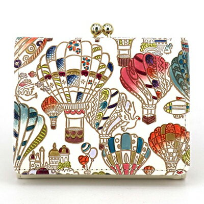 【文庫屋大関】三つ折りミニ財布　気球【皮革工芸品】 ファッション 小物 民芸品 お札 カード 小銭 手のひらサイズ コンパクト 大人かわいい 牛革 手作り 国産 　お届け：発送可能時期より順次配送