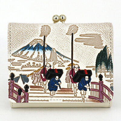 【文庫屋大関】三つ折りミニ財布　日本橋【皮革工芸品】 ファッション 小物 民芸品 お札 カード 小銭 手のひらサイズ コンパクト 大人かわいい 牛革 手作り 国産 　お届け：発送可能時期より順次配送