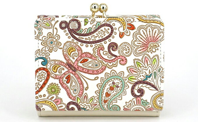 【ふるさと納税】【文庫屋大関】三つ折りミニ財布　ペイズリー【皮革工芸品】 ファッション 小物 民芸品 お札 カード 小銭 手のひらサイズ コンパクト 大人かわいい 牛革 手作り 国産 　お届け：発送可能時期より順次配送 サムネイル3