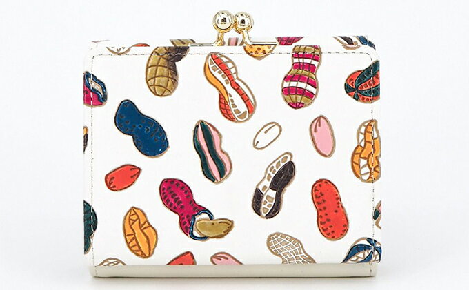 【ふるさと納税】【文庫屋大関】三つ折りミニ財布　ピーナッツ【皮革工芸品】 ファッション 小物 民芸品 お札 カード 小銭 手のひらサイズ コンパクト 大人かわいい 牛革 手作り 国産 　お届け：発送可能時期より順次配送 サムネイル3