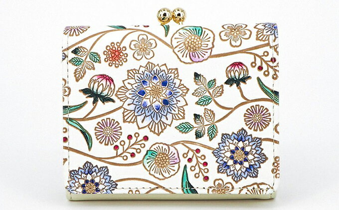 【ふるさと納税】【文庫屋大関】三つ折りミニ財布　ダリア（コバルトブルー）【皮革工芸品】 ファッション 小物 民芸品 お札 カード 小銭 手のひらサイズ コンパクト 大人かわいい 牛革 手作り 国産 　お届け：発送可能時期より順次配送 サムネイル2