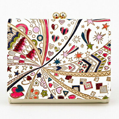 財布 三つ折り ミニ財布 グロッシーハート 文庫屋大関 三つ折り財布 三つ折りミニ財布 手のひらサイズ 小さい財布 小さい レディース 本革 牛革 革 コンパクト カード 収納 工芸品 雑貨 ハート 星 日本製 東京　お届け：発送可能時期より順次配送