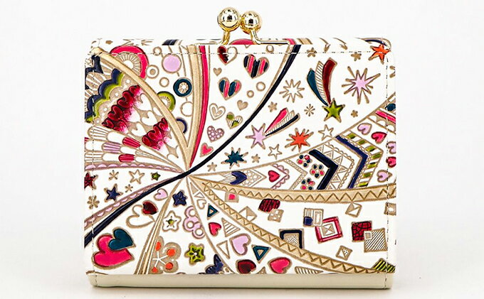 【ふるさと納税】財布 三つ折り ミニ財布 グロッシーハート 文庫屋大関 三つ折り財布 三つ折りミニ財布 手のひらサイズ 小さい財布 小さい レディース 本革 牛革 革 コンパクト カード 収納 工芸品 雑貨 ハート 星 日本製 東京　お届け：発送可能時期より順次配送 サムネイル3