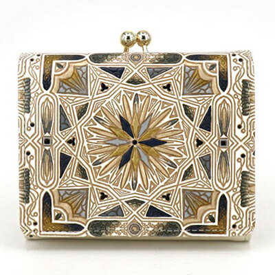 【文庫屋大関】三つ折りミニ財布　カロ（ブラック）【皮革工芸品】 ファッション 小物 民芸品 お札 カード 小銭 手のひらサイズ コンパクト 大人 タイル 牛革 手作り 国産 　お届け：発送可能時期より順次配送