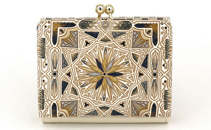 【ふるさと納税】【文庫屋大関】三つ折りミニ財布　カロ（ブラック）【皮革工芸品】 ファッション 小物 民芸品 お札 カード 小銭 手のひらサイズ コンパクト 大人 タイル 牛革 手作り 国産 　お届け：発送可能時期より順次配送 サムネイル3