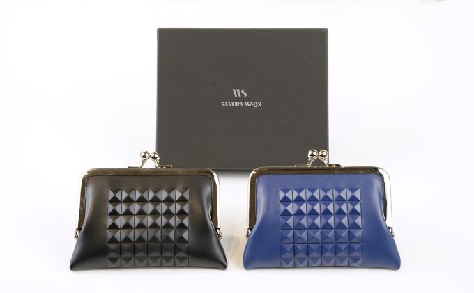 【ふるさと納税】財布 SAKURA WAQS TOKYO GA-MA テトラシリーズ ( 黒 紺 ) 小銭入れ 革 牛革 革製品 皮革製品サイフ カード お札 鍵 ワイヤレスイヤフォン 薬ケース 薬入れ ポーチ ビジネス 名刺入れ 小物 ファッション 伝統工芸 ガマグチ サムネイル2