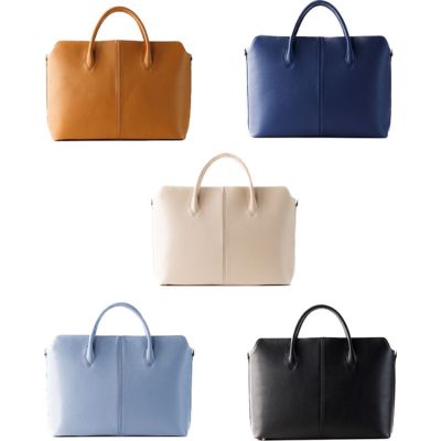 牛革ビジネストートバッグ＜ショルダー付＞【SOP004】 ファッション かばん デザイン 機能性 テフロン加工 国産牛革 贅沢 軽い アクセント 型押し