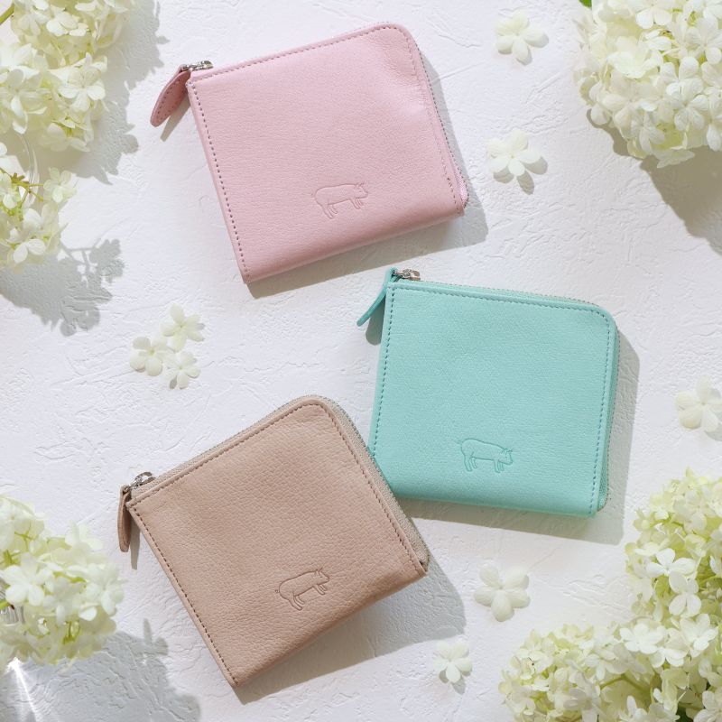墨田区産ピッグレザーミニウォレット ファッション 小物 財布 収納力 コンパクト L字 ファスナー 小銭入れ シンプル 紙幣 カード 収納 取り出し 簡単