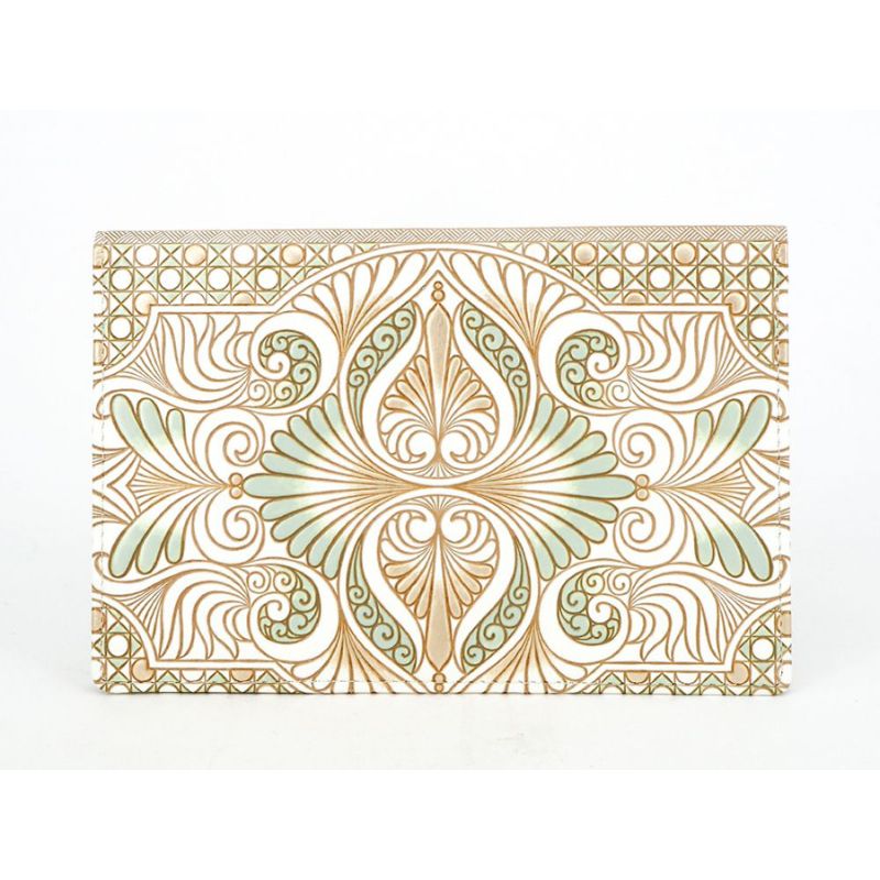 ケース パーソナルホルダー ロカイユ ペールカーキ 文庫屋大関 ポーチ 通帳ケース 通帳入れ カードケース パスケース 通帳 収納 収納ポーチ 本革 革 皮革 雑貨 おしゃれ 日本製 東京　お届け：発送可能時期より順次配送