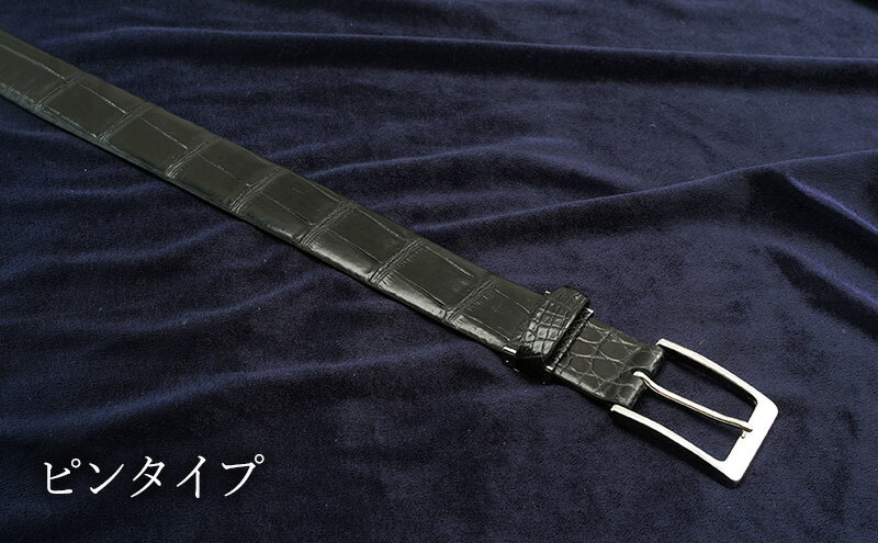 【ふるさと納税】マットワニ　クロコベルト　クロ　幅35mm　メンズ サムネイル3