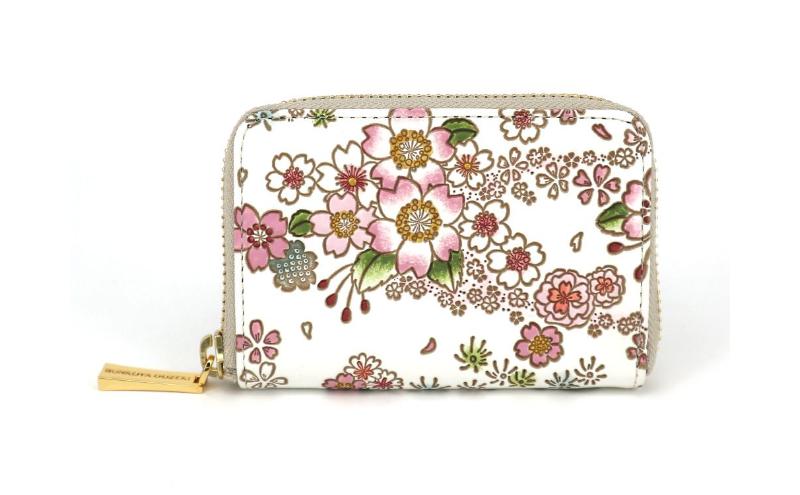 【ふるさと納税】【文庫屋大関】ファスナー 小銭入れ かすみ桜【皮革工芸品】財布 牛革 コンパクト 東京　お届け：発送可能時期より順次配送 サムネイル2