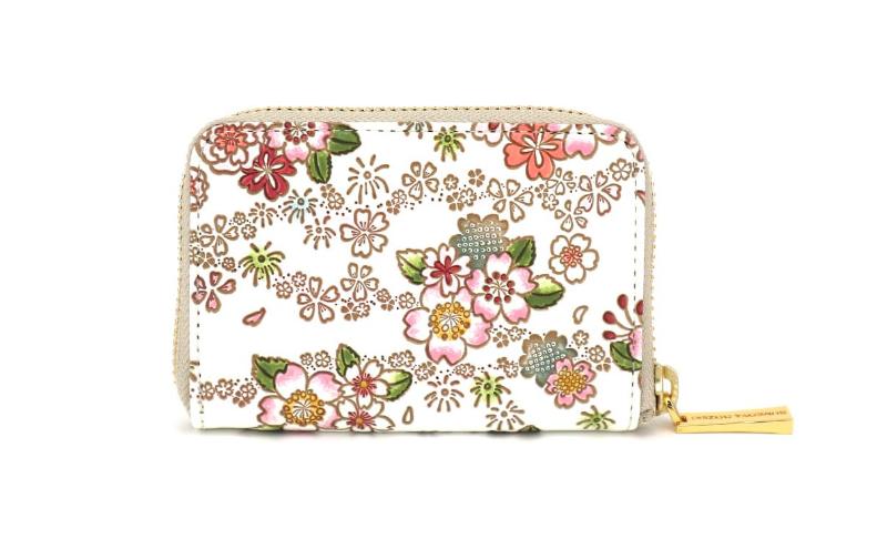 【ふるさと納税】【文庫屋大関】ファスナー 小銭入れ かすみ桜【皮革工芸品】財布 牛革 コンパクト 東京　お届け：発送可能時期より順次配送 サムネイル3