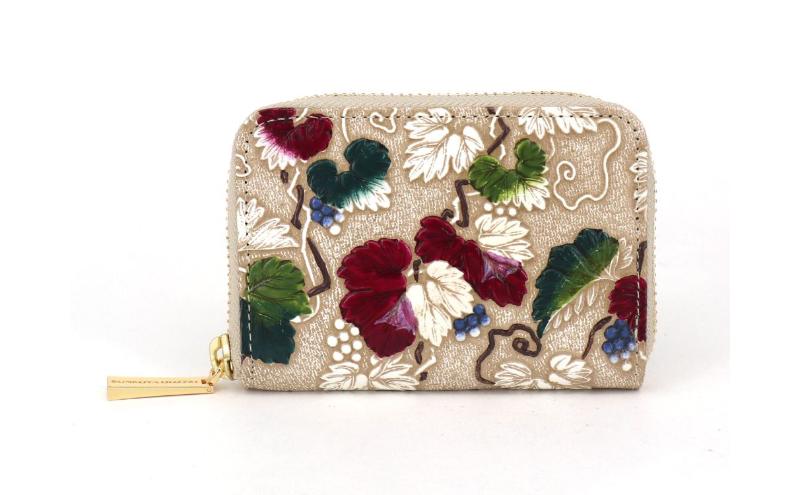 【ふるさと納税】【文庫屋大関】ファスナー 小銭入れ 野葡萄【皮革工芸品】財布 牛革 コンパクト 東京　お届け：発送可能時期より順次配送 サムネイル2