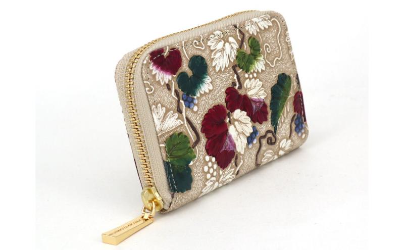 【ふるさと納税】【文庫屋大関】ファスナー 小銭入れ 野葡萄【皮革工芸品】財布 牛革 コンパクト 東京　お届け：発送可能時期より順次配送 サムネイル3