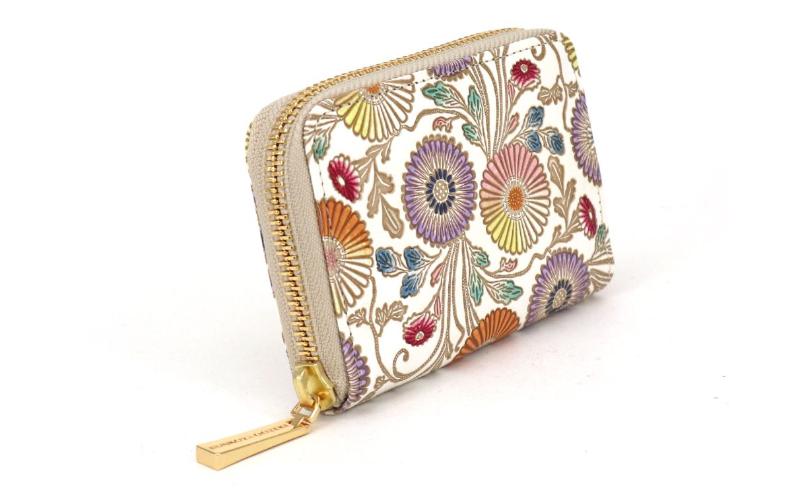 【ふるさと納税】【文庫屋大関】ファスナー 小銭入れ 更紗菊【皮革工芸品】財布 牛革 コンパクト 東京　お届け：発送可能時期より順次配送 サムネイル3