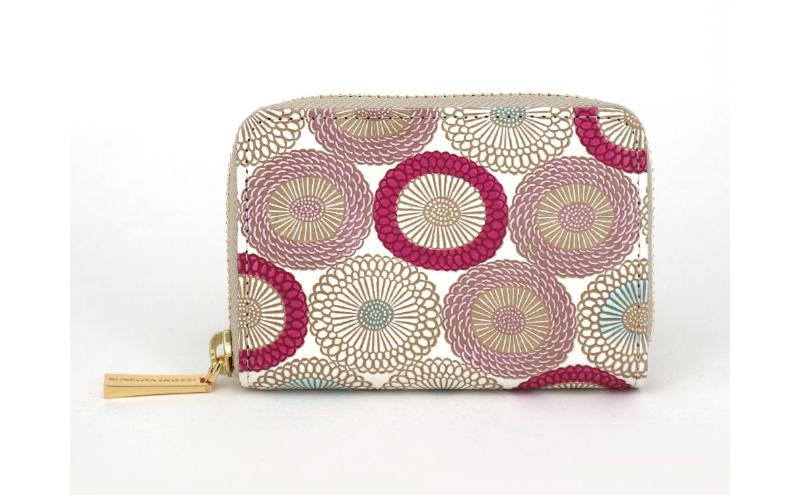 【ふるさと納税】【文庫屋大関】ファスナー 小銭入れ 笠菊＜桃花＞【皮革工芸品】財布 牛革 コンパクト 東京　お届け：発送可能時期より順次配送 サムネイル2