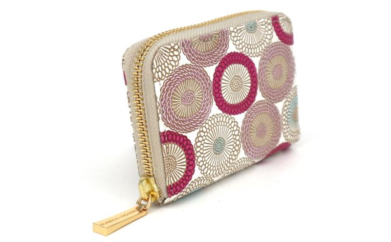 【ふるさと納税】【文庫屋大関】ファスナー 小銭入れ 笠菊＜桃花＞【皮革工芸品】財布 牛革 コンパクト 東京　お届け：発送可能時期より順次配送 サムネイル3