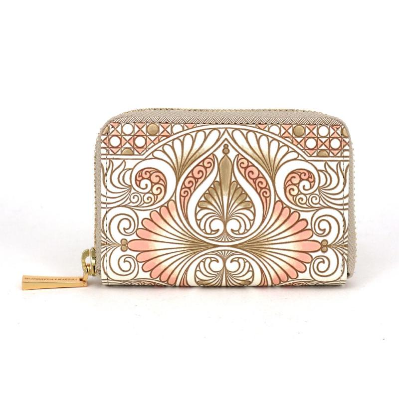 【文庫屋大関】ファスナー 小銭入れ ロカイユ＜ベビーピンク＞【皮革工芸品】財布 牛革 コンパクト 東京　お届け：発送可能時期より順次配送