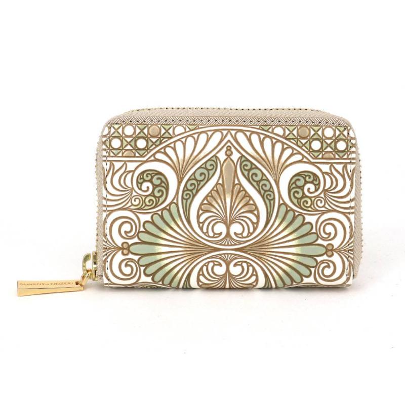 【文庫屋大関】ファスナー 小銭入れ ロカイユ＜ペールカーキ＞【皮革工芸品】財布 牛革 コンパクト 東京　お届け：発送可能時期より順次配送