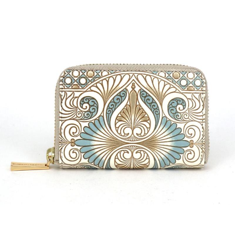 【文庫屋大関】ファスナー 小銭入れ ロカイユ＜ブルーグレー＞【皮革工芸品】財布 牛革 コンパクト 東京　お届け：発送可能時期より順次配送