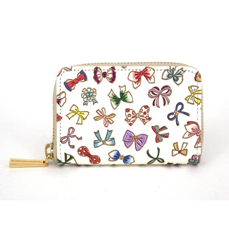 【文庫屋大関】ファスナー 小銭入れ プチリボン【皮革工芸品】財布 牛革 コンパクト 東京　お届け：発送可能時期より順次配送