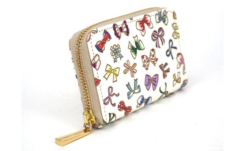 【ふるさと納税】【文庫屋大関】ファスナー 小銭入れ プチリボン【皮革工芸品】財布 牛革 コンパクト 東京　お届け：発送可能時期より順次配送 サムネイル3