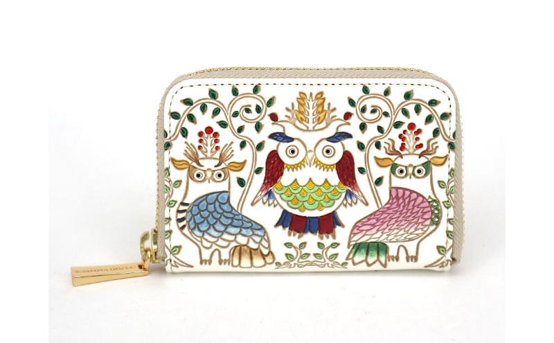 【ふるさと納税】【文庫屋大関】ファスナー 小銭入れ ふくろう【皮革工芸品】財布 牛革 コンパクト 東京　お届け：発送可能時期より順次配送 サムネイル2