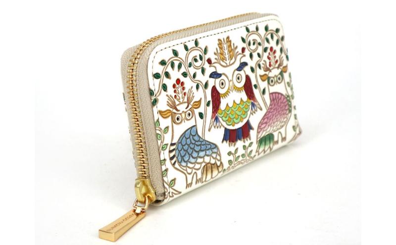 【ふるさと納税】【文庫屋大関】ファスナー 小銭入れ ふくろう【皮革工芸品】財布 牛革 コンパクト 東京　お届け：発送可能時期より順次配送 サムネイル3