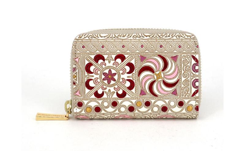 【ふるさと納税】【文庫屋大関】ファスナー 小銭入れ 錦紗＜ピンク＞【皮革工芸品】財布 牛革 コンパクト 東京　お届け：発送可能時期より順次配送 サムネイル2