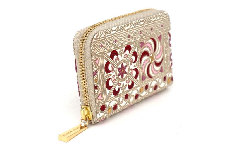 【ふるさと納税】【文庫屋大関】ファスナー 小銭入れ 錦紗＜ピンク＞【皮革工芸品】財布 牛革 コンパクト 東京　お届け：発送可能時期より順次配送 サムネイル3