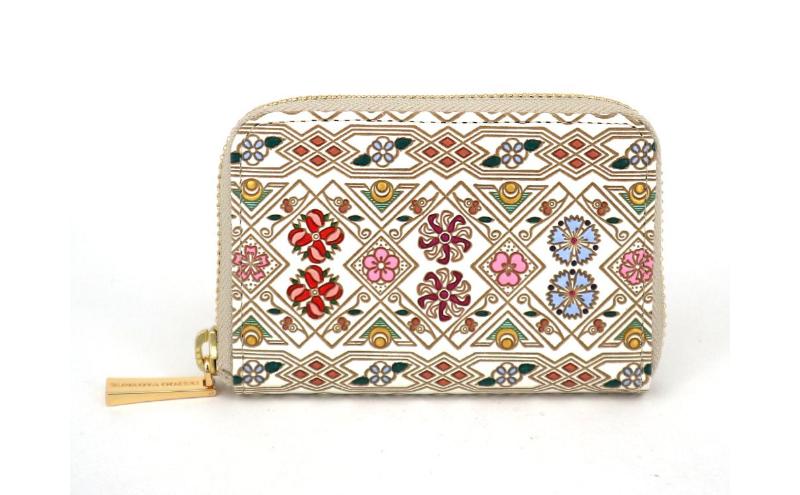 【ふるさと納税】【文庫屋大関】ファスナー 小銭入れ 花菱【皮革工芸品】財布 牛革 コンパクト 東京　お届け：発送可能時期より順次配送 サムネイル2