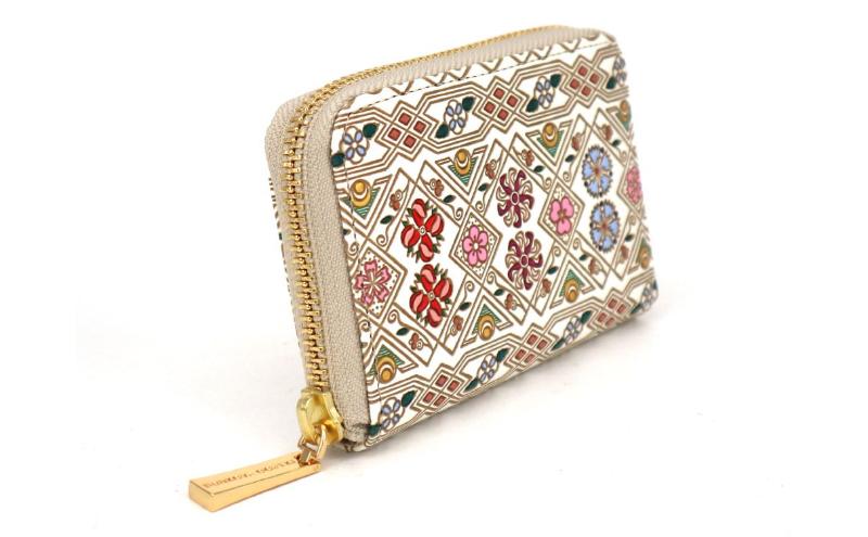 【ふるさと納税】【文庫屋大関】ファスナー 小銭入れ 花菱【皮革工芸品】財布 牛革 コンパクト 東京　お届け：発送可能時期より順次配送 サムネイル3