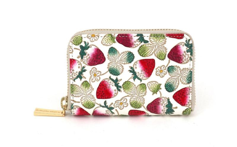 【ふるさと納税】【文庫屋大関】ファスナー 小銭入れ いちご【皮革工芸品】財布 牛革 コンパクト 東京　お届け：発送可能時期より順次配送 サムネイル2