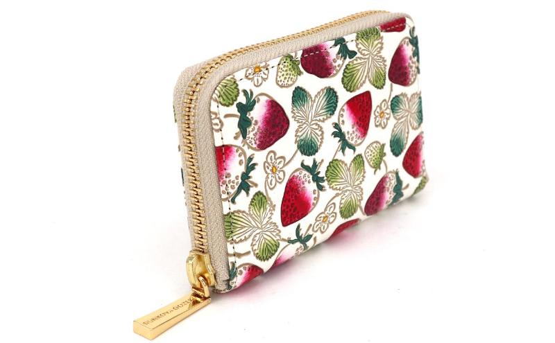 【ふるさと納税】【文庫屋大関】ファスナー 小銭入れ いちご【皮革工芸品】財布 牛革 コンパクト 東京　お届け：発送可能時期より順次配送 サムネイル3