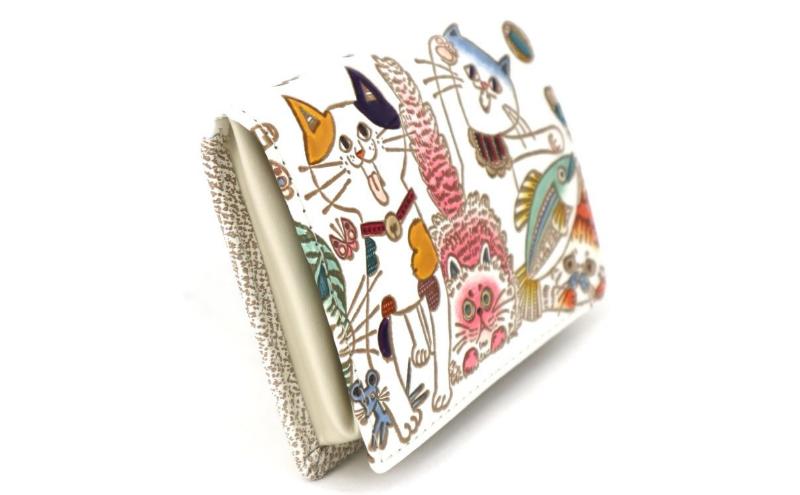 【ふるさと納税】【文庫屋大関】箱まち小銭入れ ネコ集合【皮革工芸品】 革製品 工芸品 民芸品 牛革 財布 小銭入れ 小物入れ お祝い ギフト プレゼント 墨田区 東京都　お届け：発送可能時期より順次配送 サムネイル3