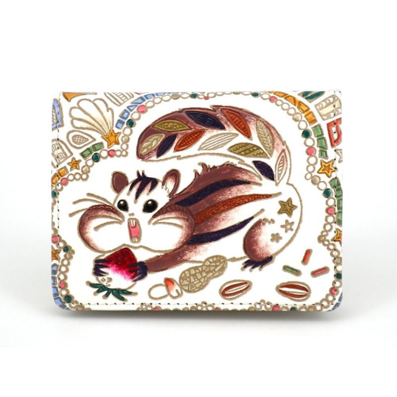 【文庫屋大関】箱まち小銭入れ くいしんぼリス【皮革工芸品】 革製品 工芸品 民芸品 牛革 財布 小銭入れ 小物入れ お祝い ギフト プレゼント 墨田区 東京都　お届け：発送可能時期より順次配送