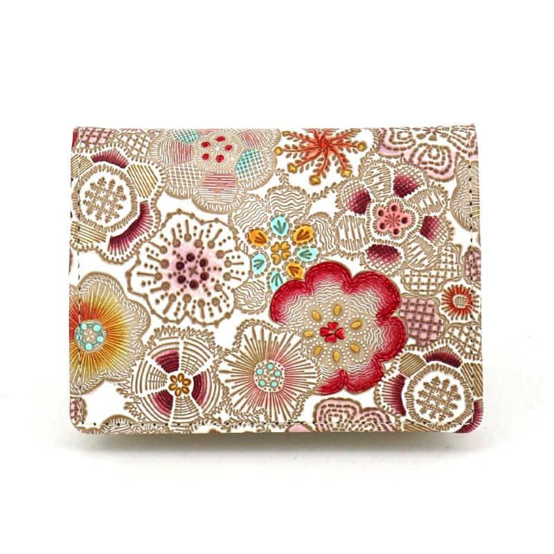 【文庫屋大関】箱まち小銭入れ 春らんまん〈茜〉【皮革工芸品】 革製品 工芸品 民芸品 牛革 財布 小銭入れ 小物入れ お祝い ギフト プレゼント 墨田区 東京都　お届け：発送可能時期より順次配送