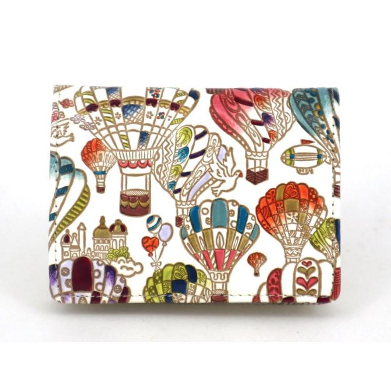 【文庫屋大関】箱まち小銭入れ 気球【皮革工芸品】 革製品 工芸品 民芸品 牛革 財布 小銭入れ 小物入れ お祝い ギフト プレゼント 墨田区 東京都　お届け：発送可能時期より順次配送