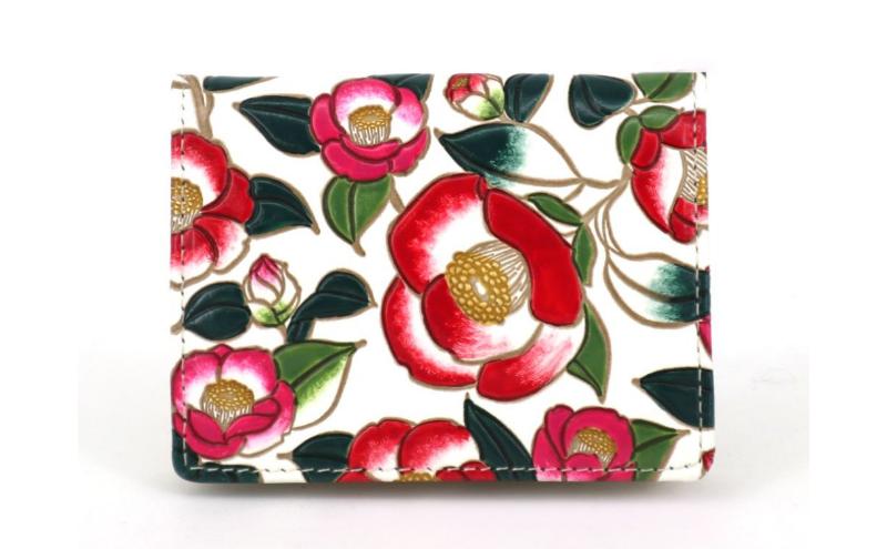 【ふるさと納税】【文庫屋大関】箱まち小銭入れ 椿【皮革工芸品】 革製品 工芸品 民芸品 牛革 財布 小銭入れ 小物入れ お祝い ギフト プレゼント 墨田区 東京都　お届け：発送可能時期より順次配送 サムネイル2