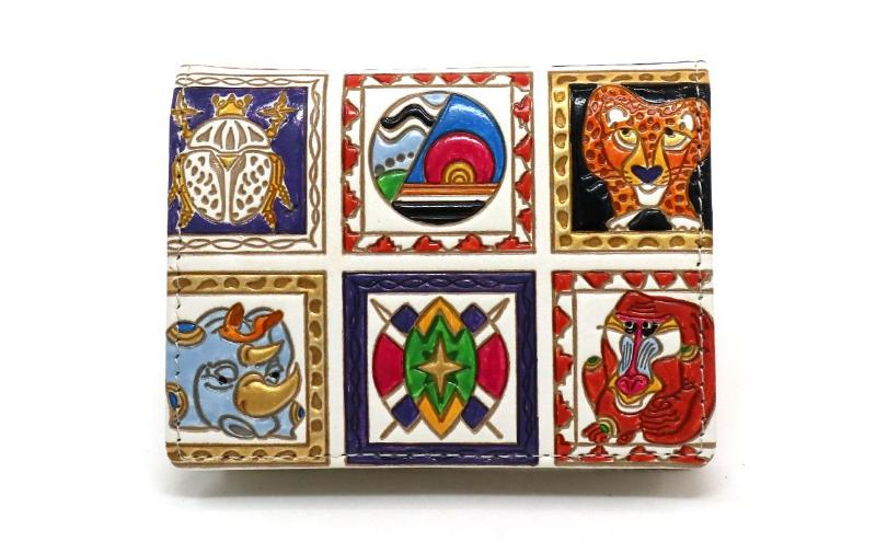 【ふるさと納税】【文庫屋大関】箱まち小銭入れ アフリカ【皮革工芸品】 革製品 工芸品 民芸品 牛革 財布 小銭入れ 小物入れ お祝い ギフト プレゼント 墨田区 東京都　お届け：発送可能時期より順次配送 サムネイル2