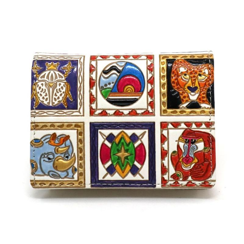 【文庫屋大関】箱まち小銭入れ アフリカ【皮革工芸品】 革製品 工芸品 民芸品 牛革 財布 小銭入れ 小物入れ お祝い ギフト プレゼント 墨田区 東京都　お届け：発送可能時期より順次配送