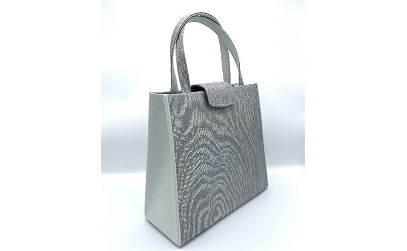 【ふるさと納税】珠陽工芸トートバッグ　牛革コンビ白木目紋様　鞄 カバン レディース 東京 工芸品 自立型 牛革 ファッション 洋装 和装 雑貨 サムネイル3