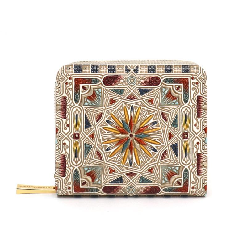 【文庫屋大関】二つ折りファスナーミニ財布 カロー＜ブロンズ＞【皮革工芸品】財布 二つ折り 小物 お札 カード 小銭 コンパクト 牛革 手作り 日本製 墨田区 東京都　お届け：発送可能時期より順次配送