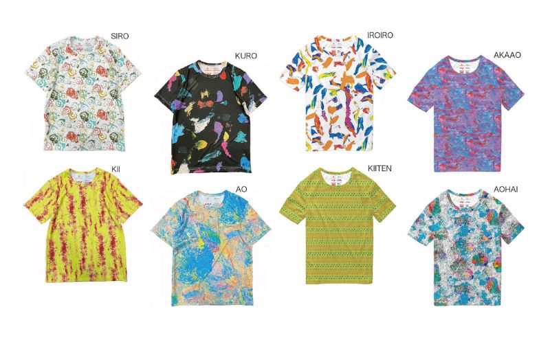 【ふるさと納税】Tシャツ 感覚刺激Tシャツ 02SIRO 洋服 ファッション 総柄Tシャツ プレゼント 手書き 絵画 アート作品 通気性 柔軟性 日本製 福祉施設 ワークショップ 東京都 墨田区 サムネイル3