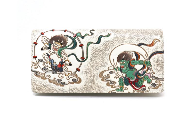 【ふるさと納税】【文庫屋大関】束入れ 風神雷神【皮革工芸品】 財布 お札 お札入れ 長財布 カード 小銭 牛革 手作り 日本製 墨田区 東京都 サムネイル2