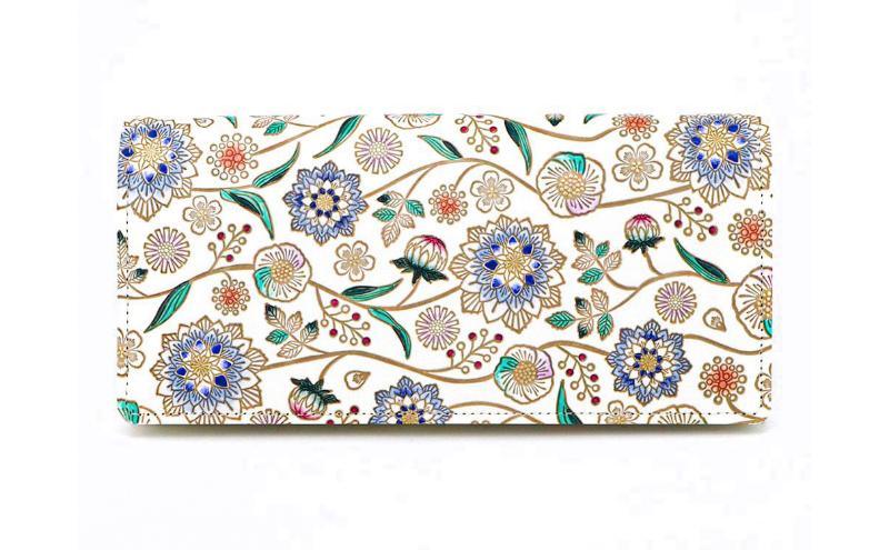 【ふるさと納税】【文庫屋大関】束入れ ダリア＜コバルトブルー＞【皮革工芸品】 財布 お札 お札入れ 長財布 カード 小銭 牛革 手作り 日本製 墨田区 東京都 サムネイル2