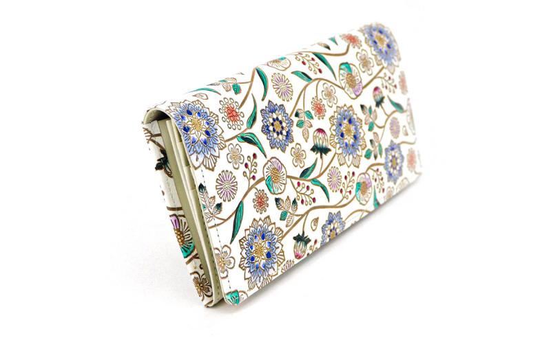 【ふるさと納税】【文庫屋大関】束入れ ダリア＜コバルトブルー＞【皮革工芸品】 財布 お札 お札入れ 長財布 カード 小銭 牛革 手作り 日本製 墨田区 東京都 サムネイル3