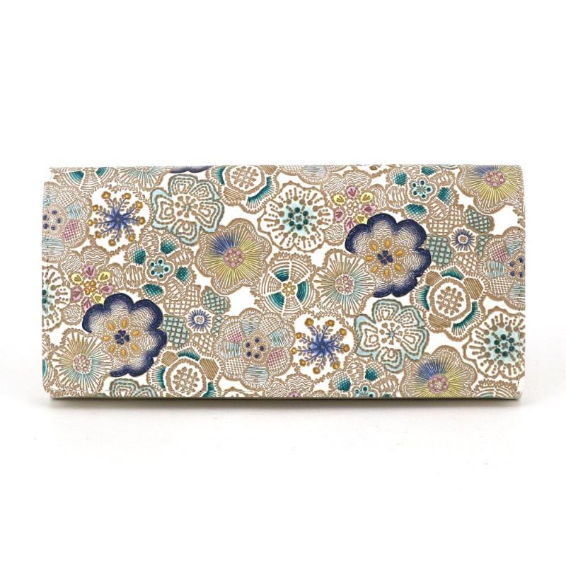 【文庫屋大関】束入れ 春らんまん＜瑠璃＞【皮革工芸品】 財布 お札 お札入れ 長財布 カード 小銭 牛革 手作り 日本製 墨田区 東京都